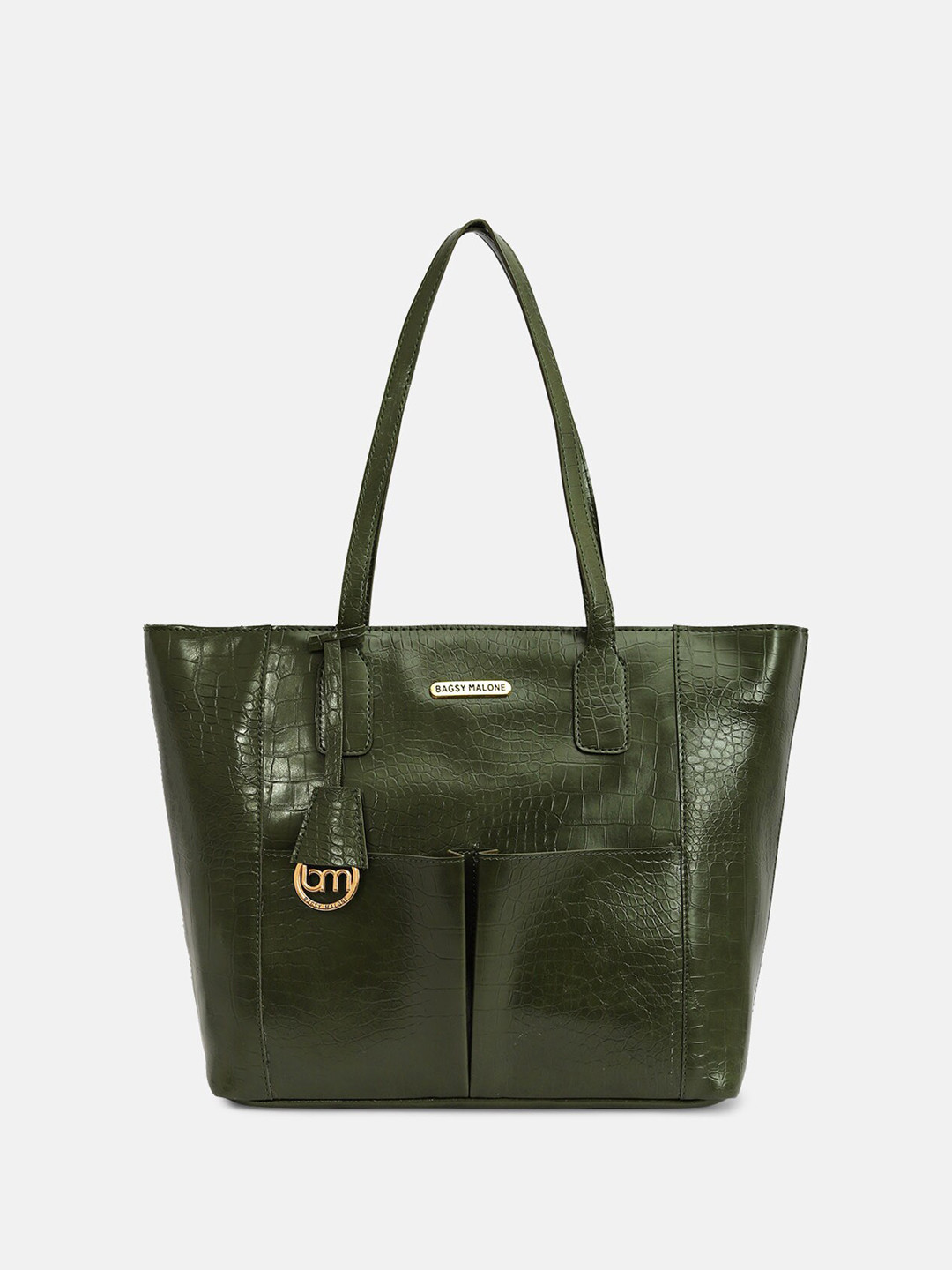 Bagsy Malone Animal Textured Vegan Leather Structured Shoulder Bag