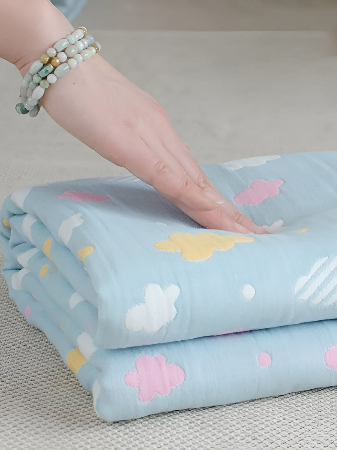 SYGA Blue & Pink Cotton Single Bed Duvet