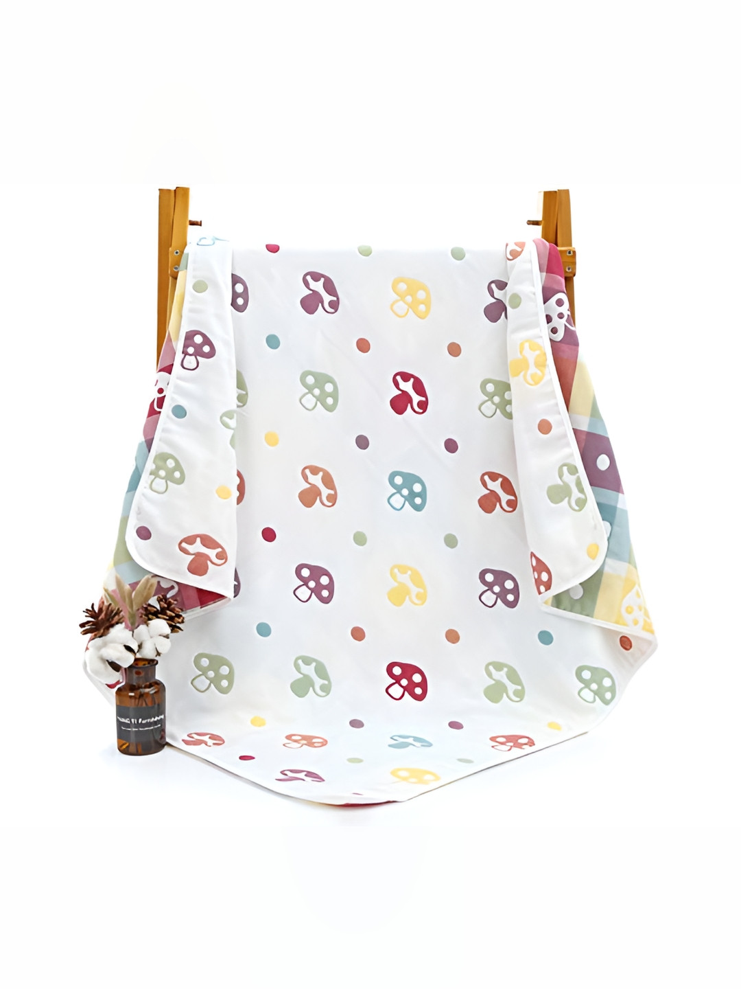 SYGA White & Red Printed Cotton Single Bed Duvet