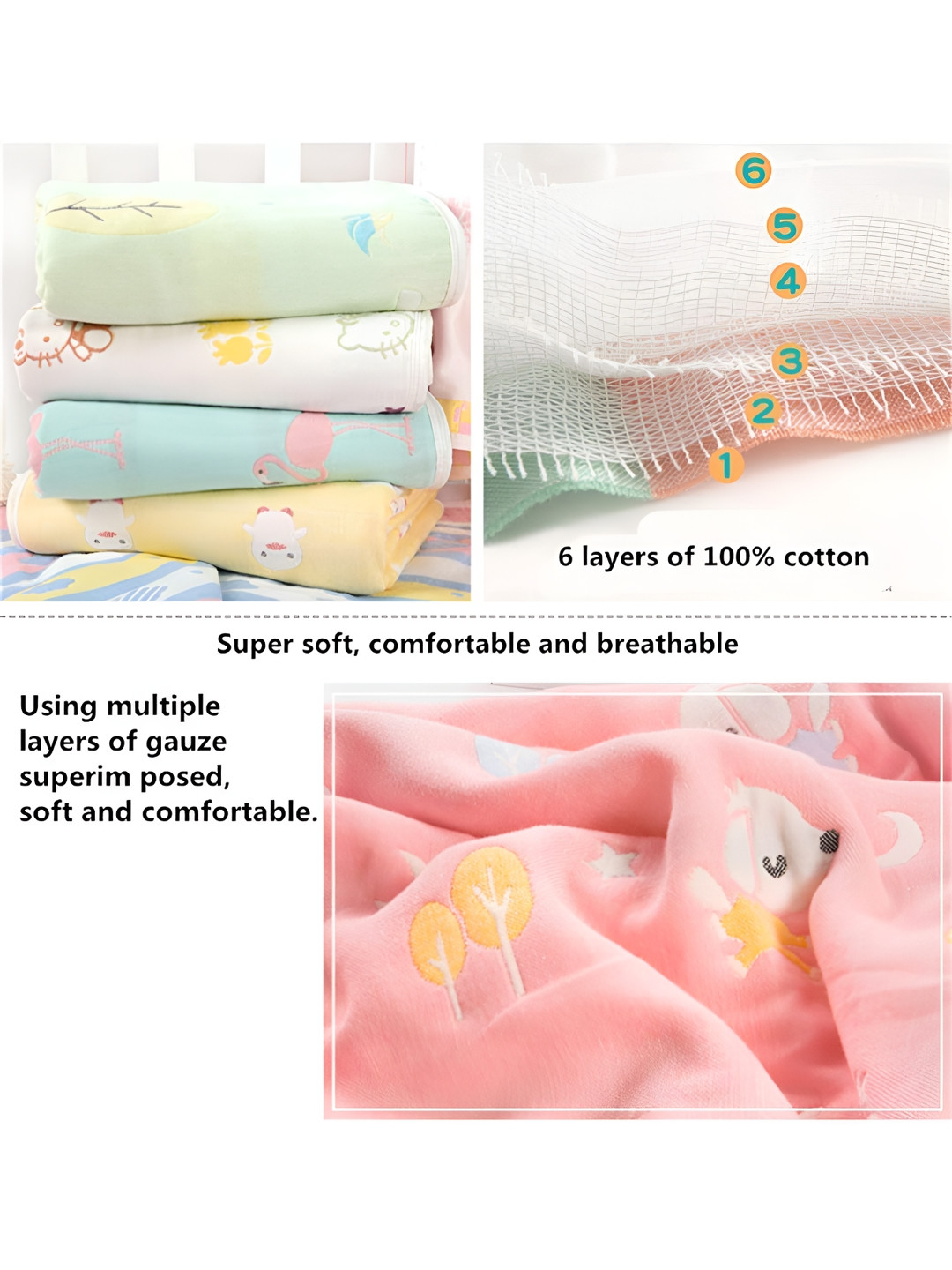 SYGA Pink & White Cotton Single Bed Duvet