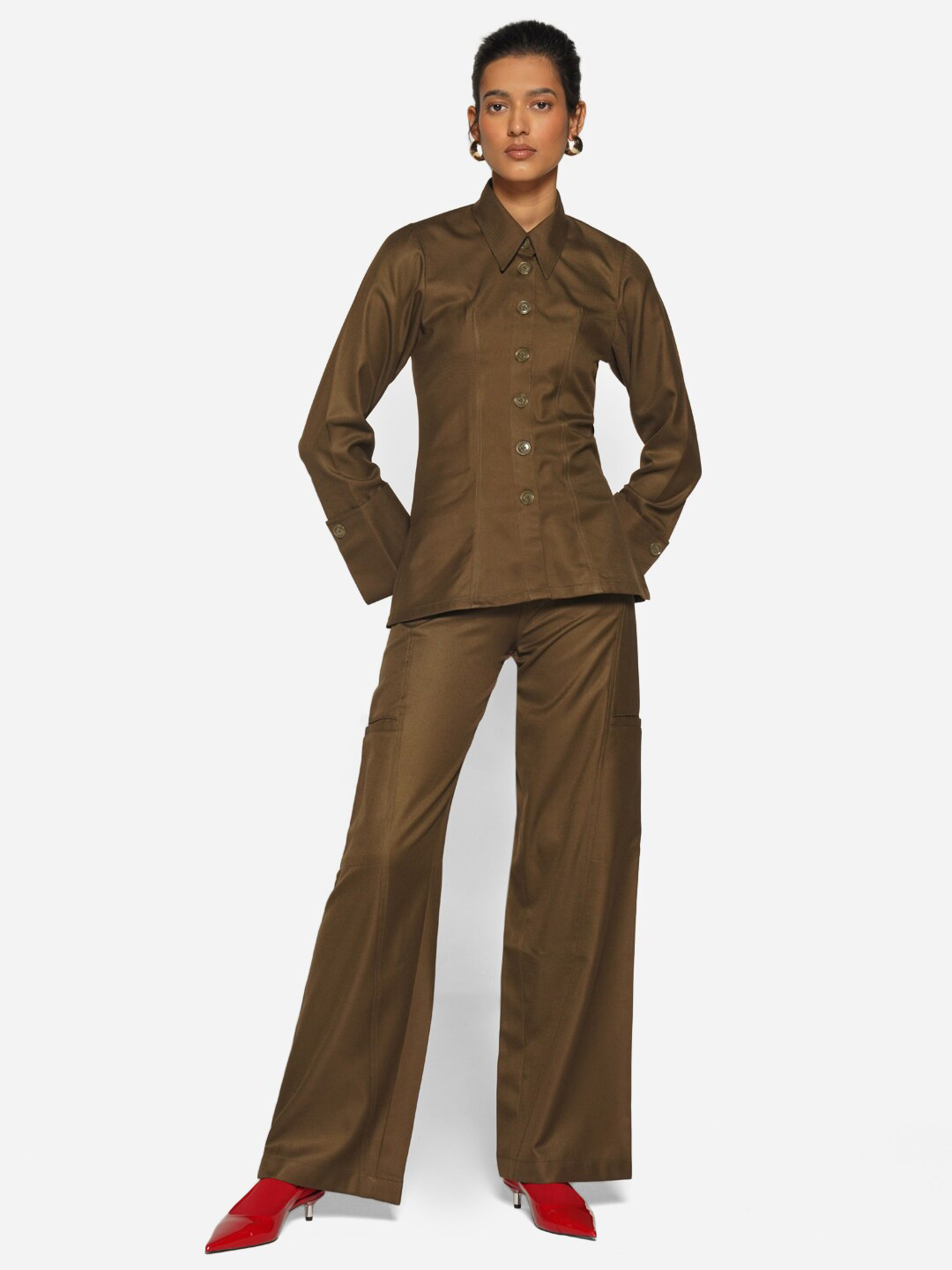 Shop Staple Tailored Fit Opaque Twill Weave Cotton Casual Shirt