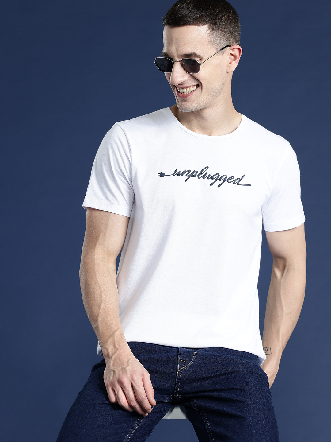 Mast & Harbour Men Typography Printed T-shirt