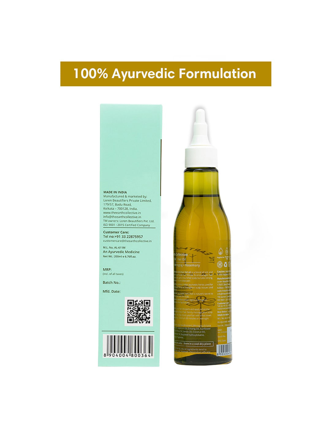 The Earth Collective Hair Oil Anti Hair Fall With Bhringraj - 200ml