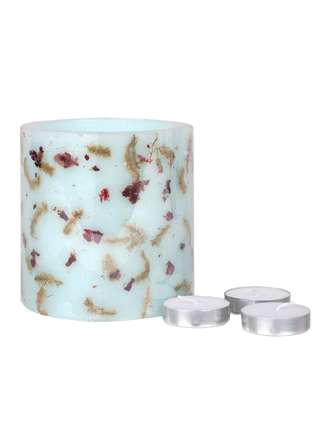 Iris Botanics Lantern 4Pcs Lilac and Peony Abstract Geometric Regular Tea Light Candles