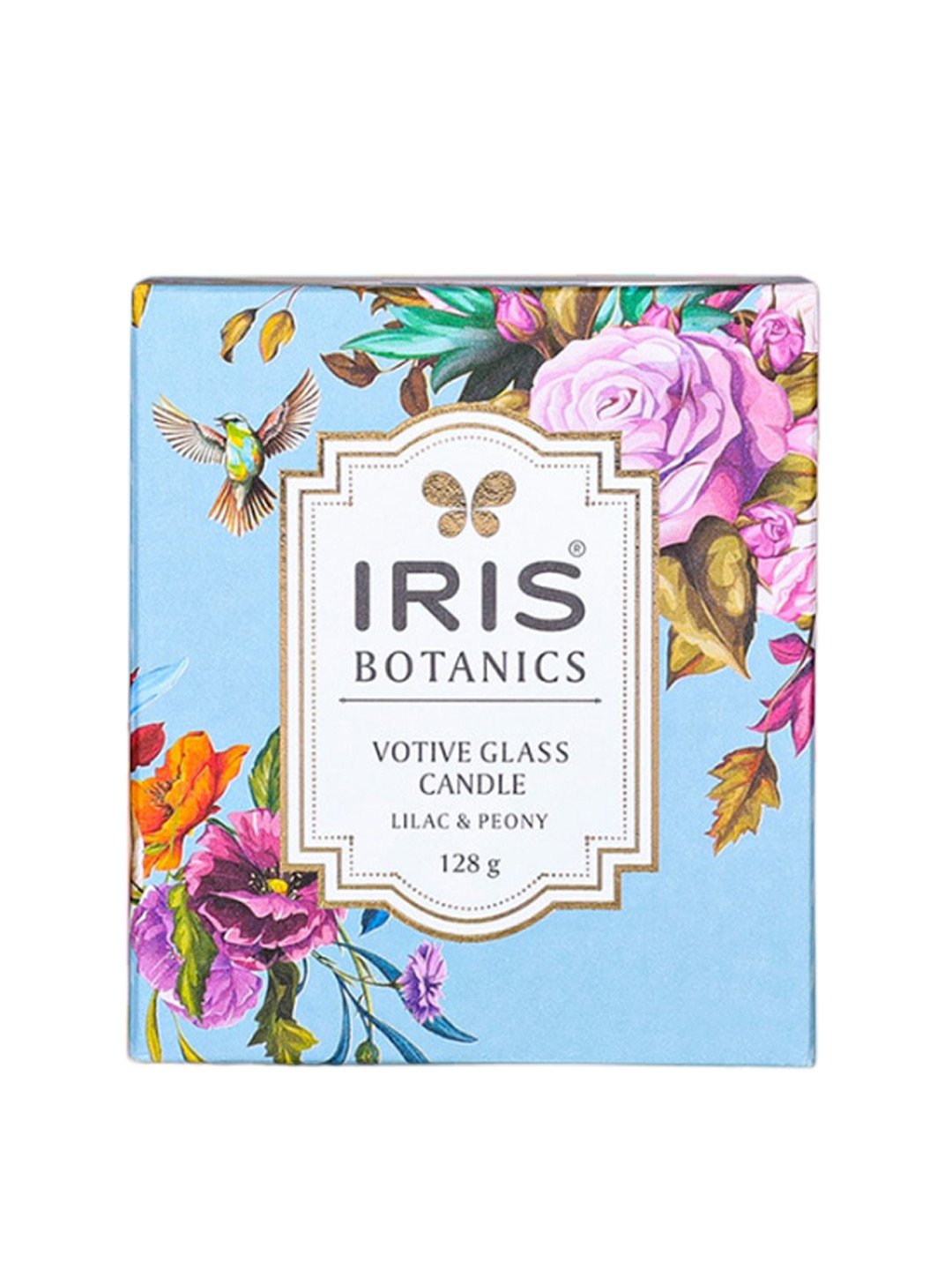 Iris Botanics Votive Glass 1 Wick Lilac and Peony Floral Geometric Regular Jar Candles