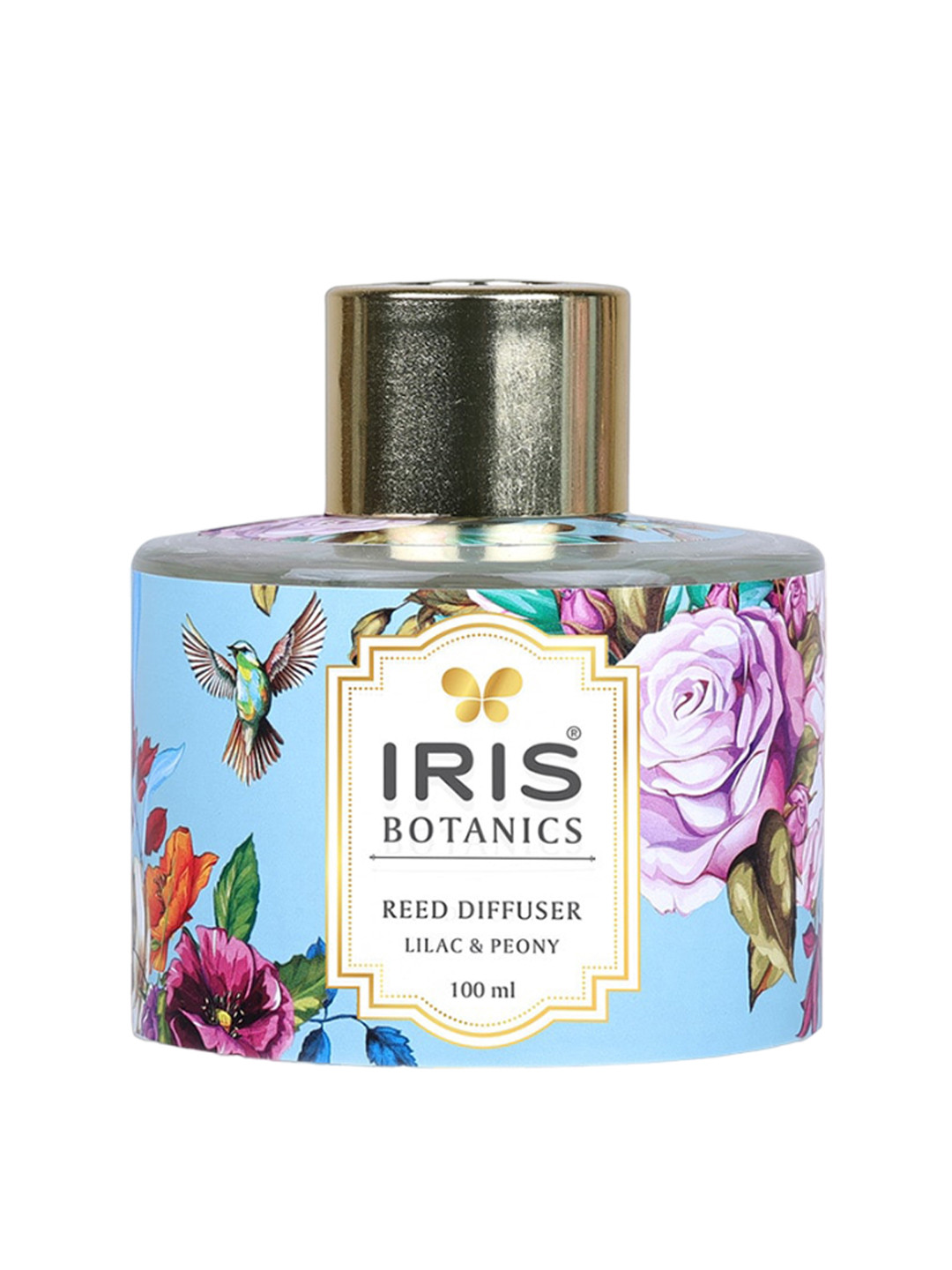 Iris Botanics Reed Blue & Purple Floral Printed Lilac & Peony Reed Diffuser Set 100 ml