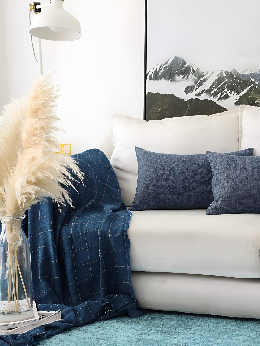 CASA-NEST Grey Jute Cotton Washable 2 Pcs Rectangle Cushion Covers - 20 x 12 In