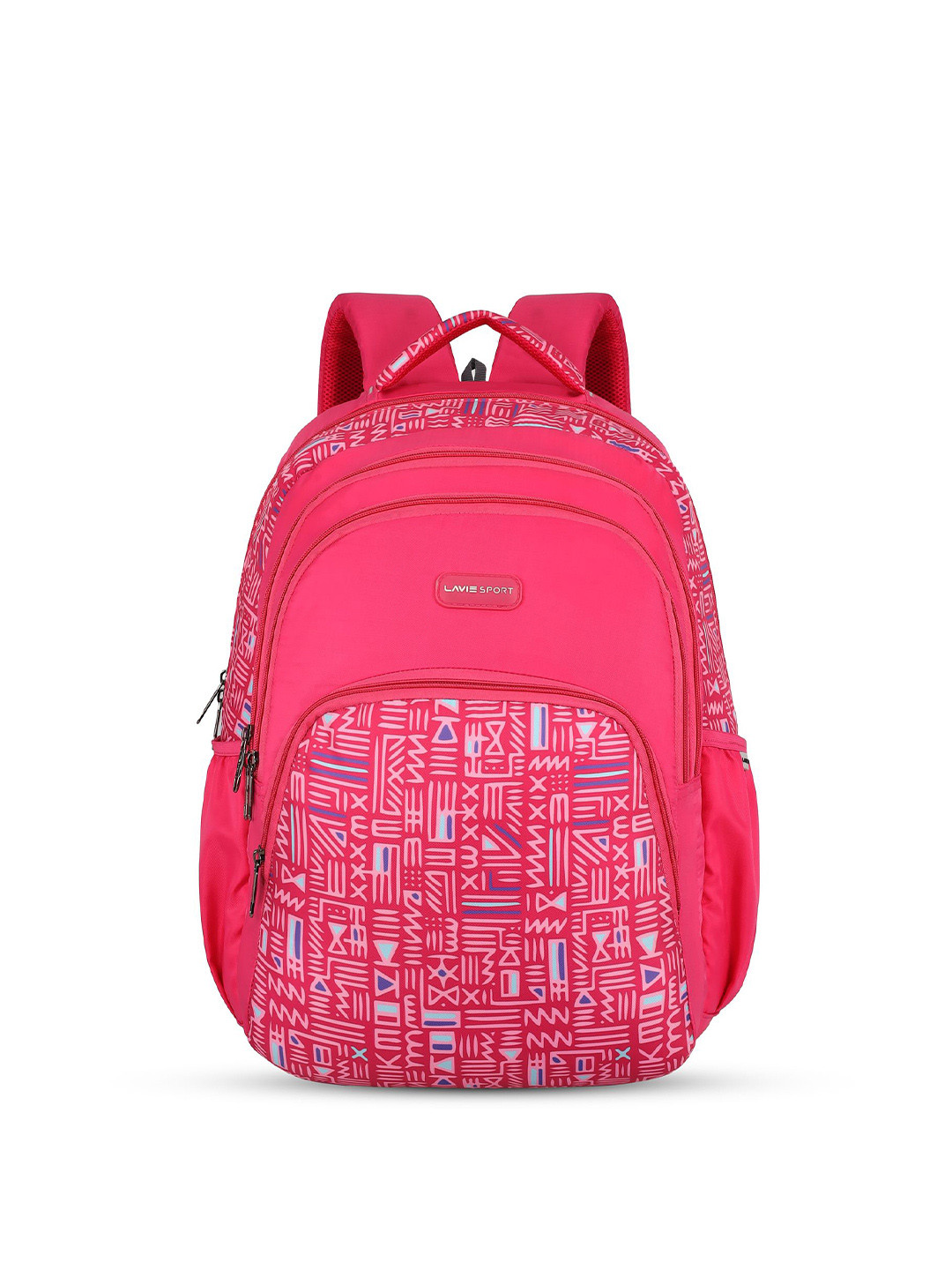 LAVIE SPORT Unisex Geometric Printed Backpack with Rain Cover -Up to 16 inch