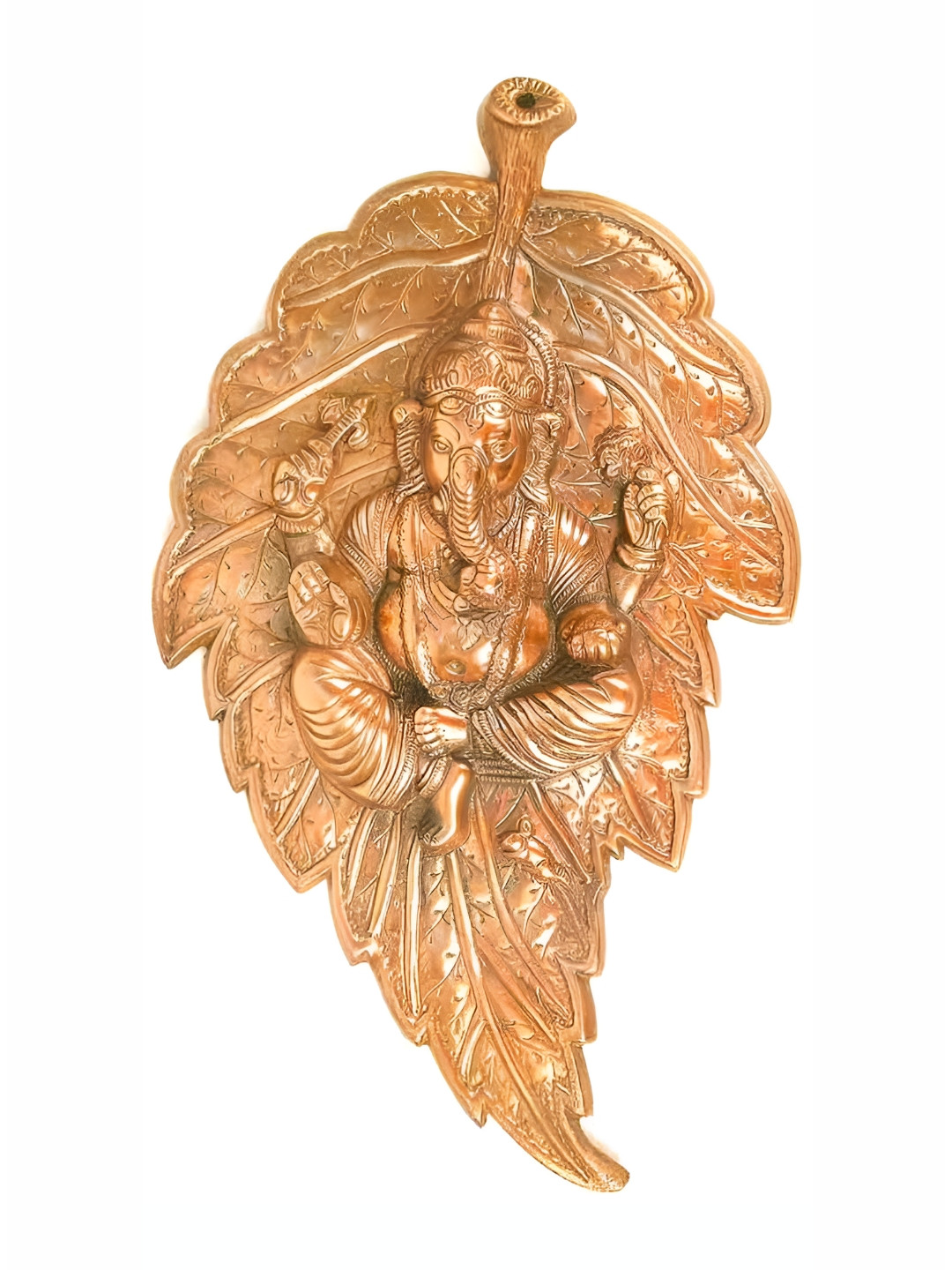 apka mart Ganesh Metal Glossy Hanging Pooja Room Spiritual Wall Decor-18.5In