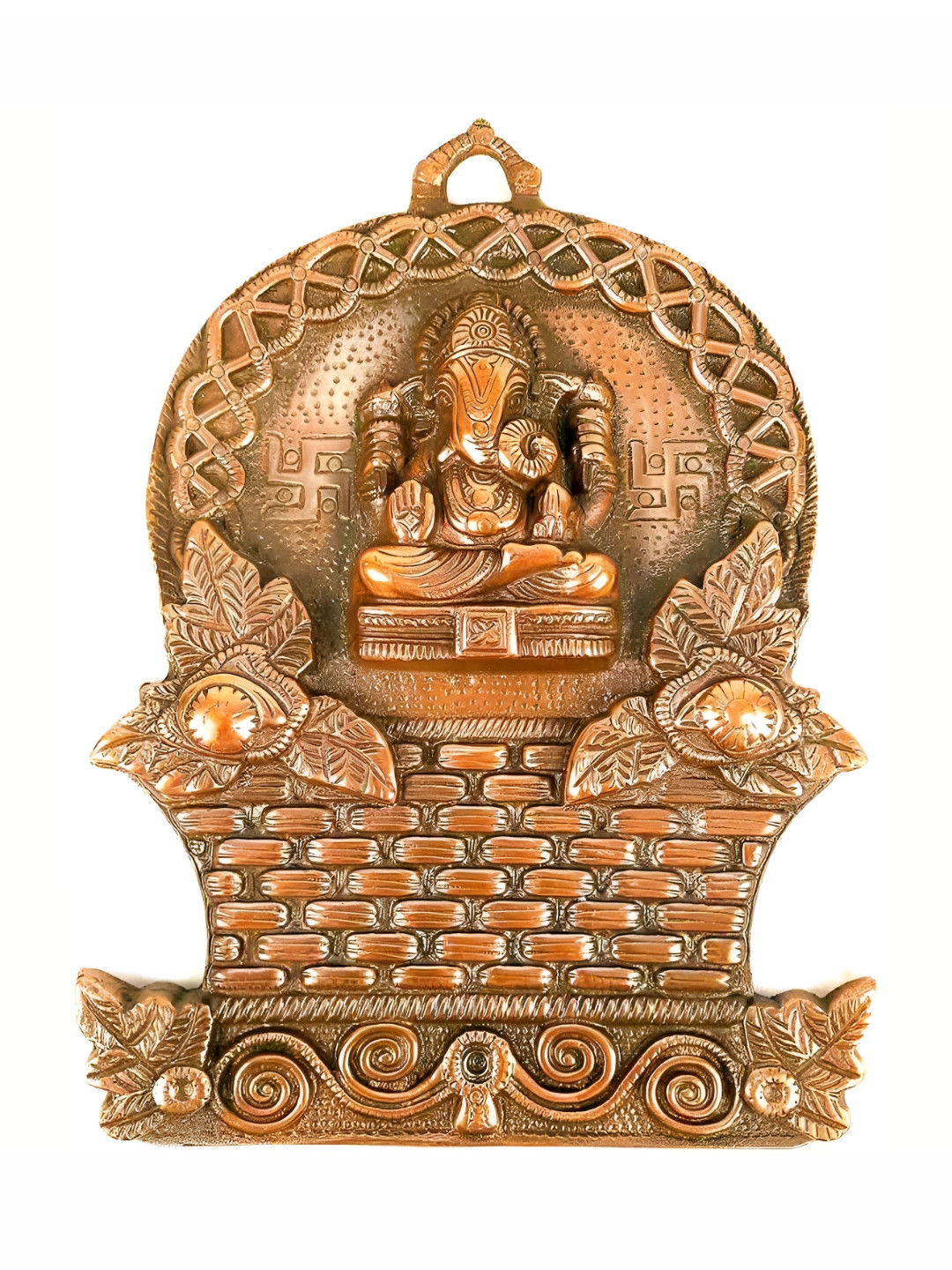 apka mart Copper Coloured Ganesh Ji Wall Hanging