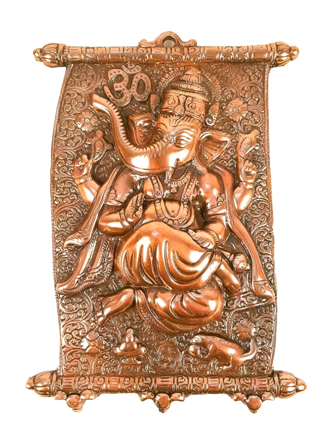 apka mart Ganesh Metal Glossy Hanging Pooja Room Spiritual Wall Decor-7.5In