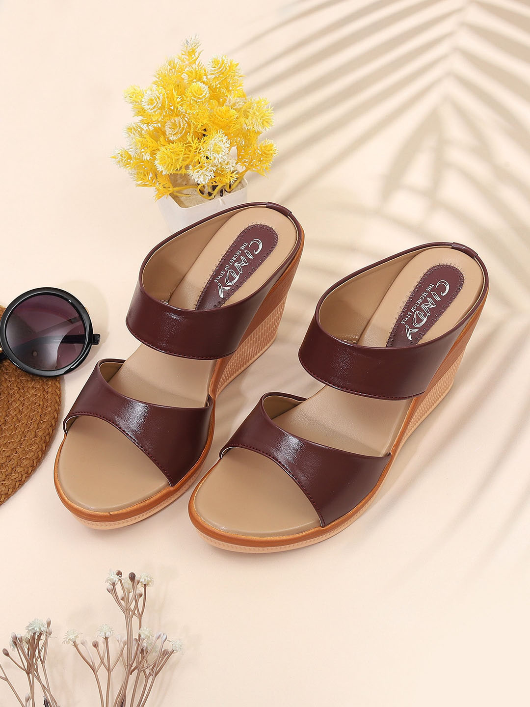 Cindy Open Toe Wedge Heels