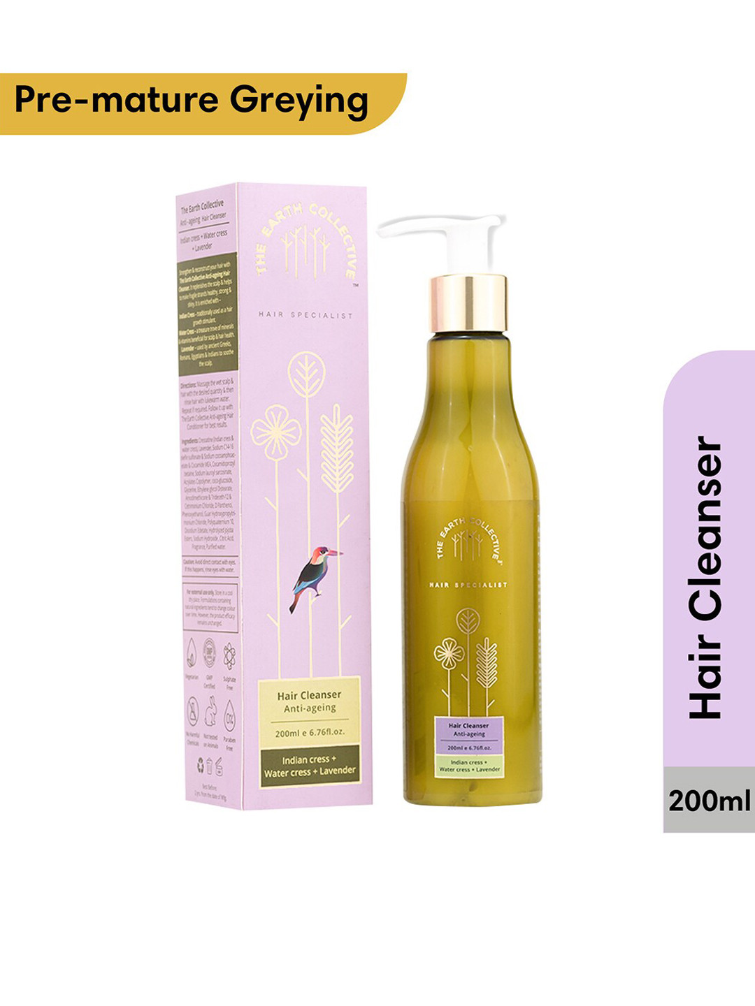 The Earth Collective Hair Specialist Hair Cleanser For Anti Ageing - 200ml