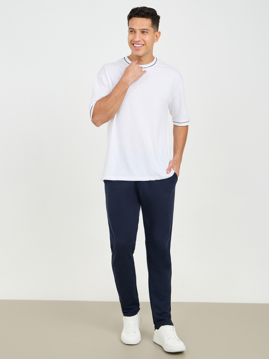 Styli Men Slim Fit Pique Knit Track Pants