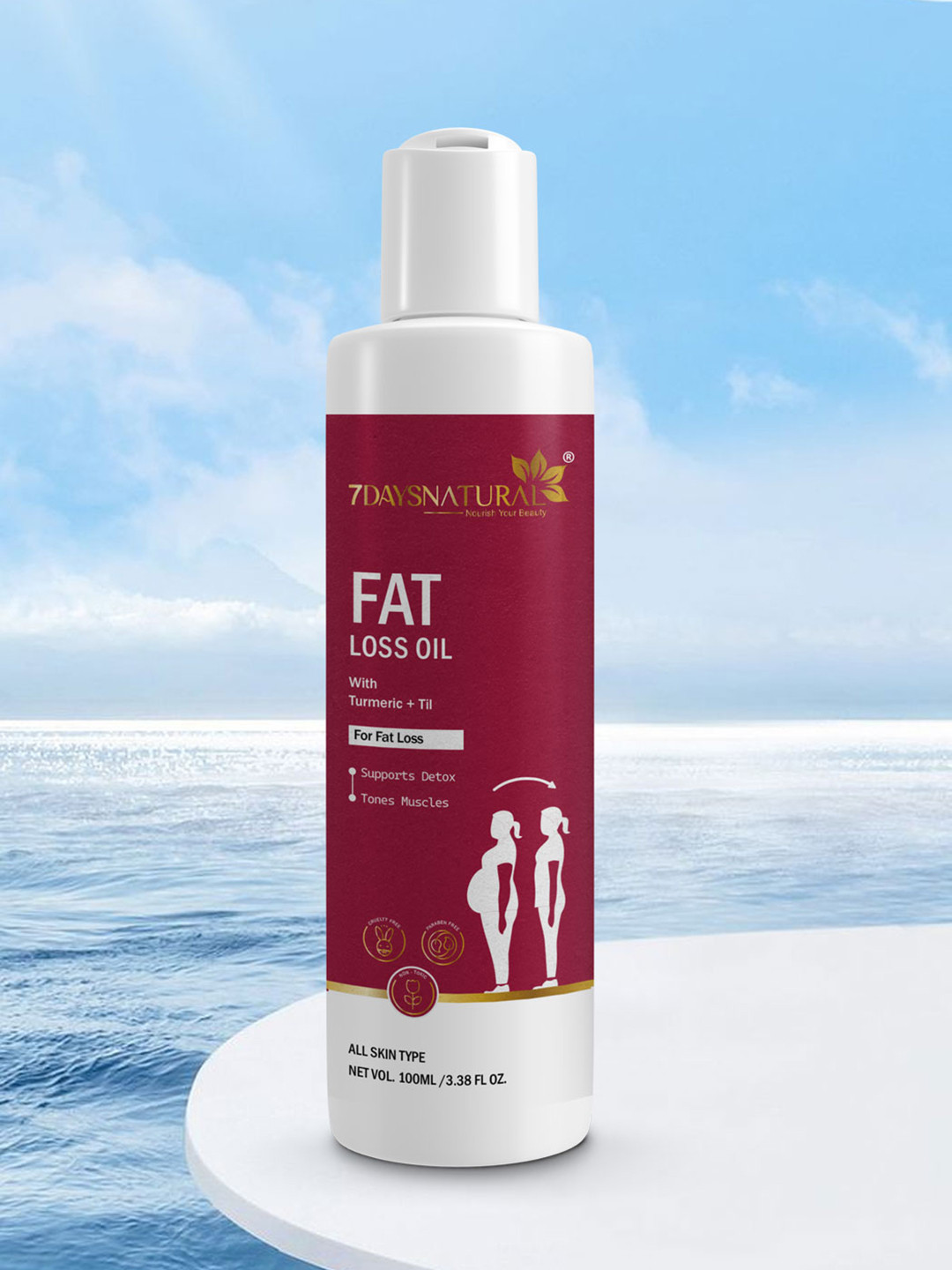 7DAYSNATURAL Feel Of Nature 7 Anti-Cellulite Fat Loss Oil To Tone Skin - 100ml