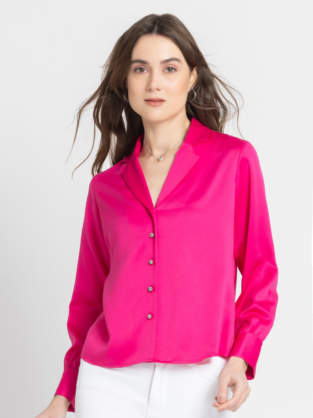 SHAYE Cuban Collar Long Sleeves Casual Shirts