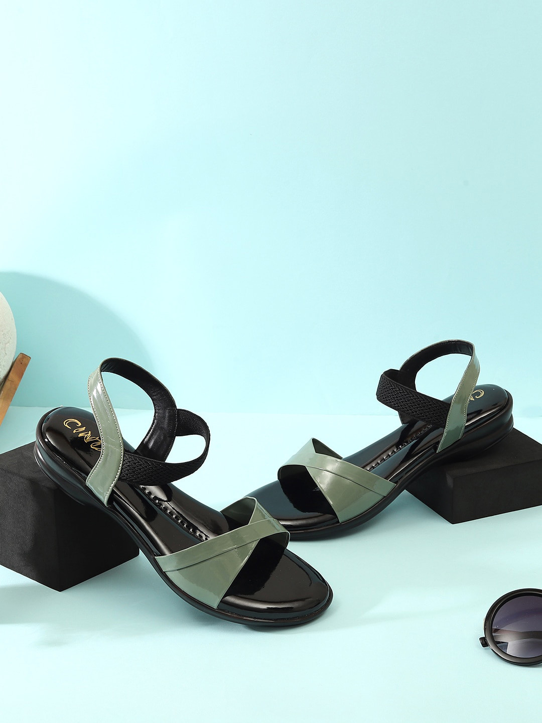 Cindy Colourblocked Open Toe Flats