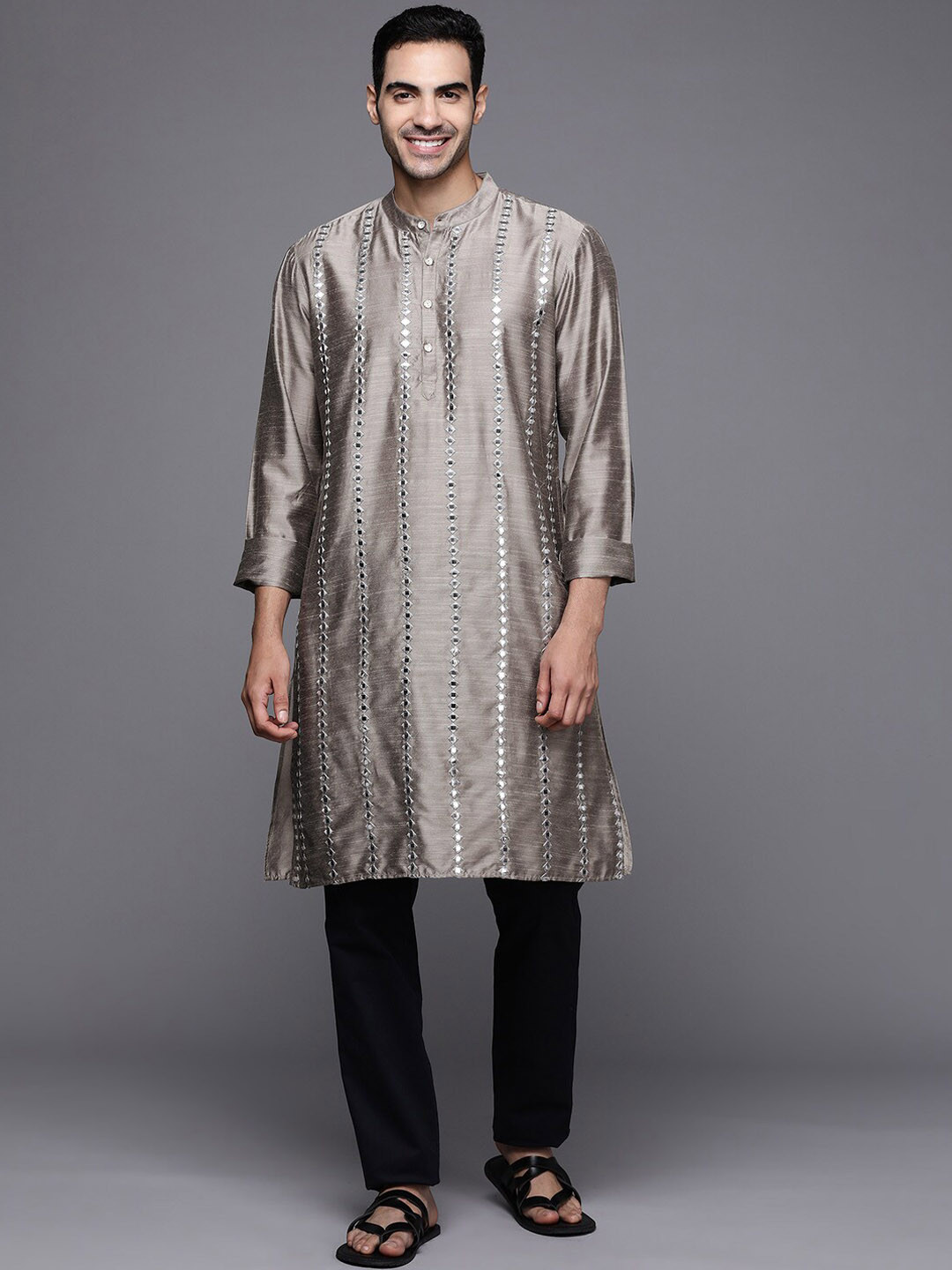 Indo Era Embellished Gotta Patti Mirror Work Kurta