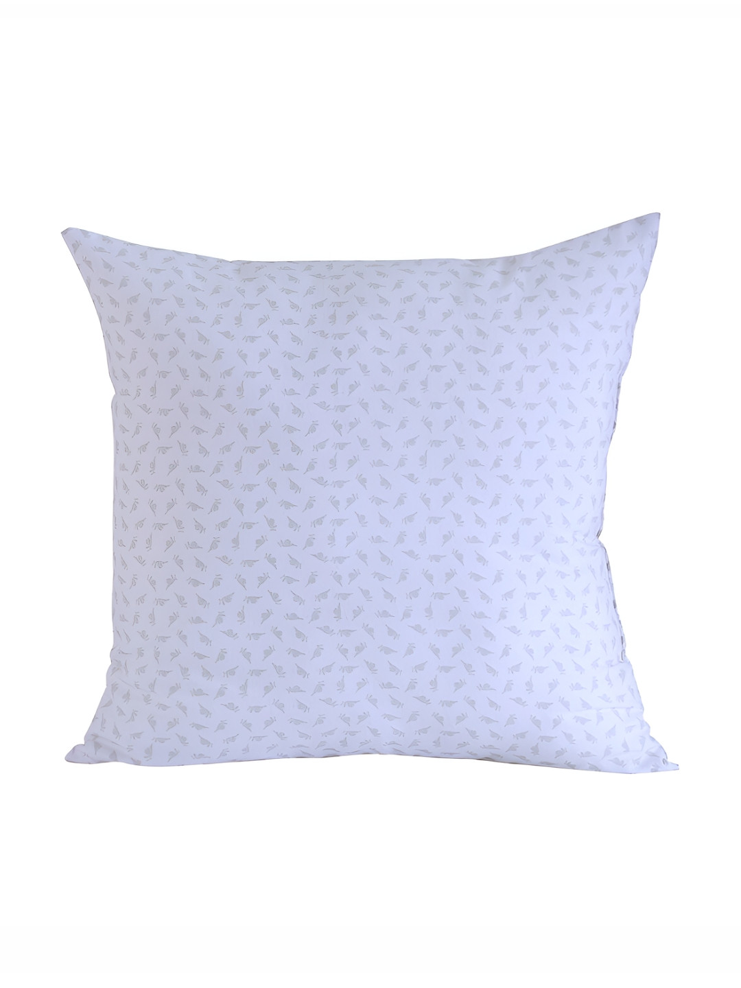 MASPAR Essentials White & Grey Printed Square Shaped Cotton Cushion