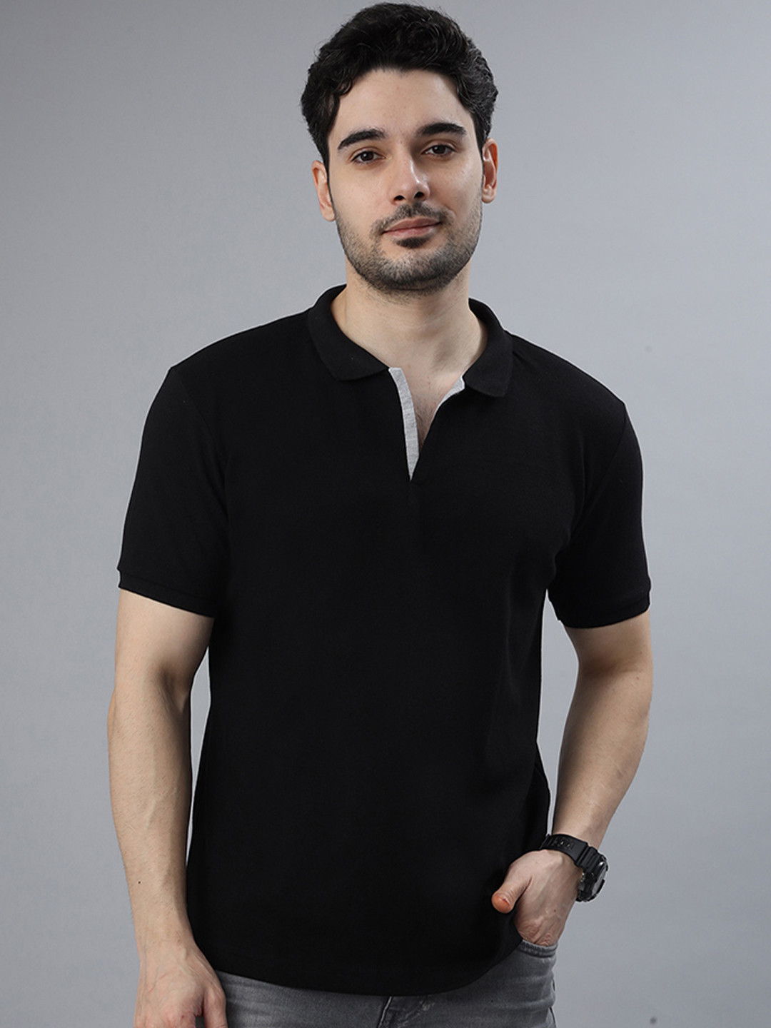 Wear Your Opinion Polo Collar Short Sleeves Pique Cotton T-shirt