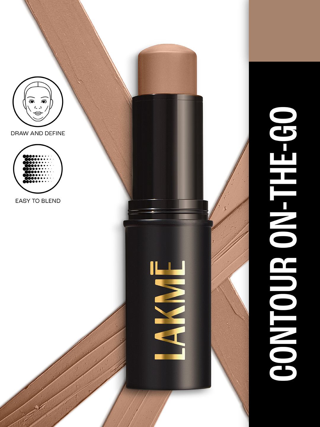 Lakme On The Go Facelift MultiSlayer Contour Stick For Easy Blending  11g - Bold Drama 11