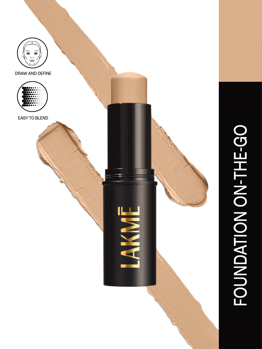 Lakme On The Go Facelift Foundation Stick With Matte Finish 11g - Warm Natural W180