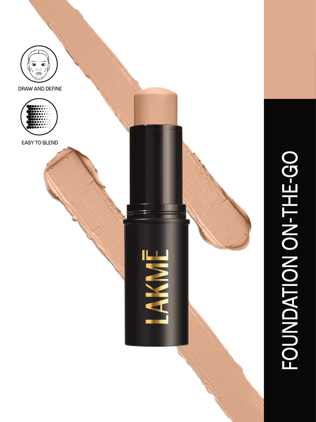 Lakme On The Go Facelift Foundation Stick With Matte Finish 11g - Cool Ivory C100