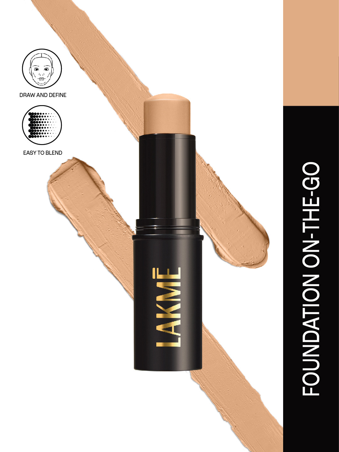 Lakme On The Go Facelift Foundation Stick With Matte Finish 11g - Neutral Almond N340