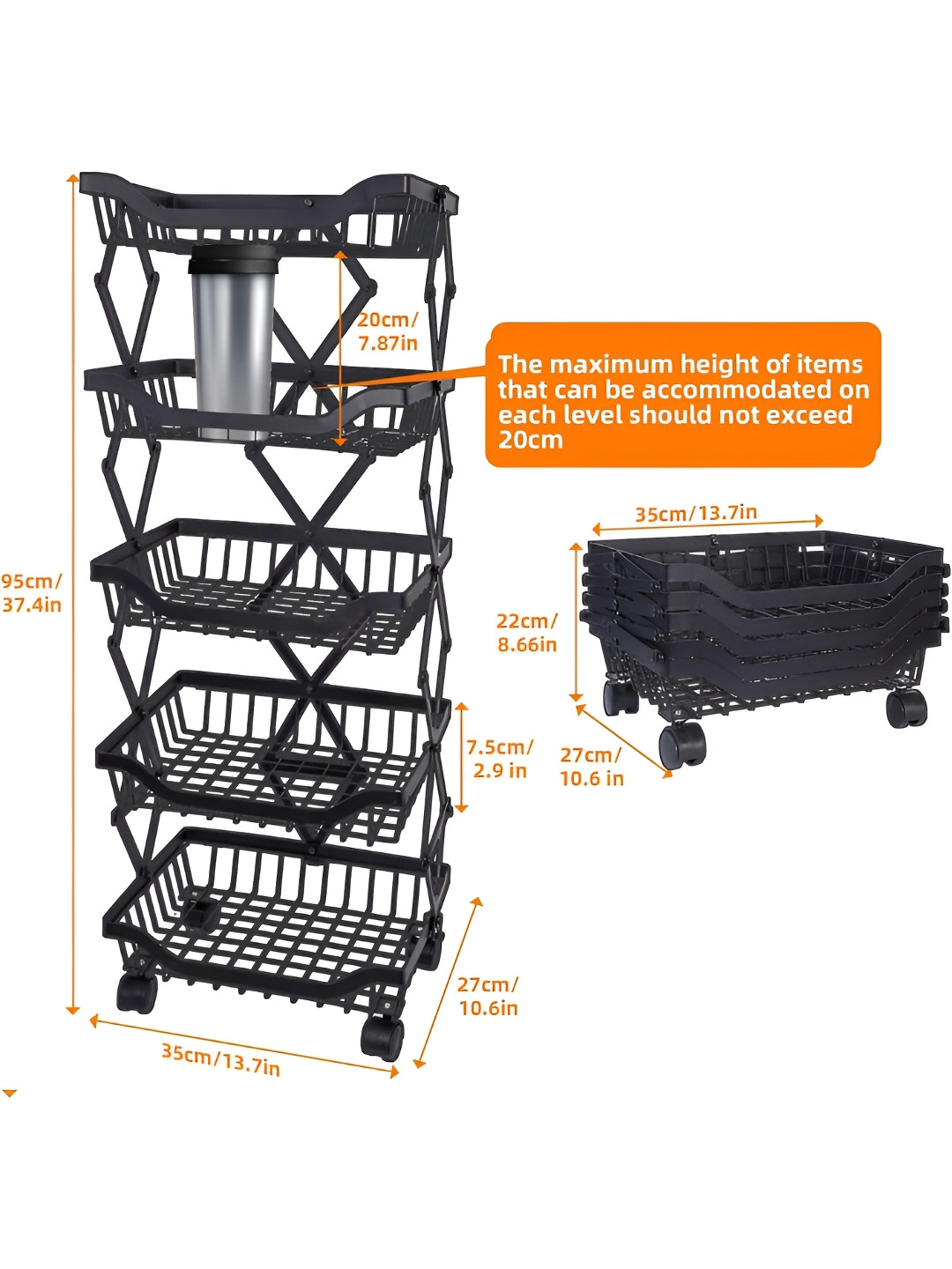 Kuber Industries Black Metal Water Resistant Fashion Organisers