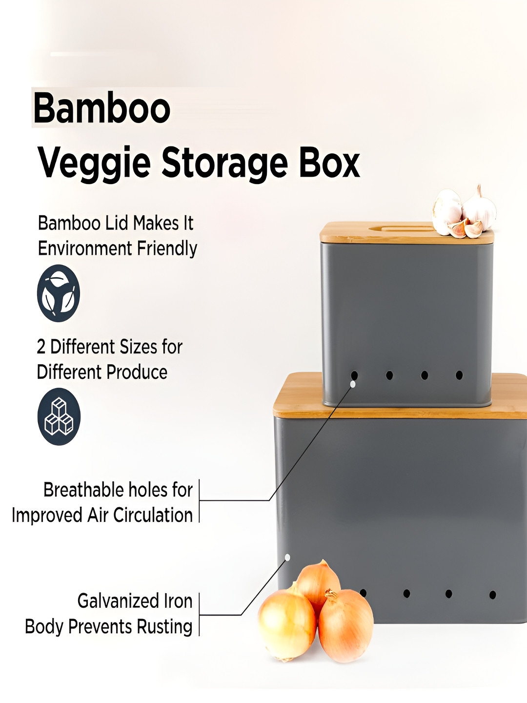 Kuber Industries Grey & Brown 2 Pieces Water Resistant Kitchen Stoarge Organizer