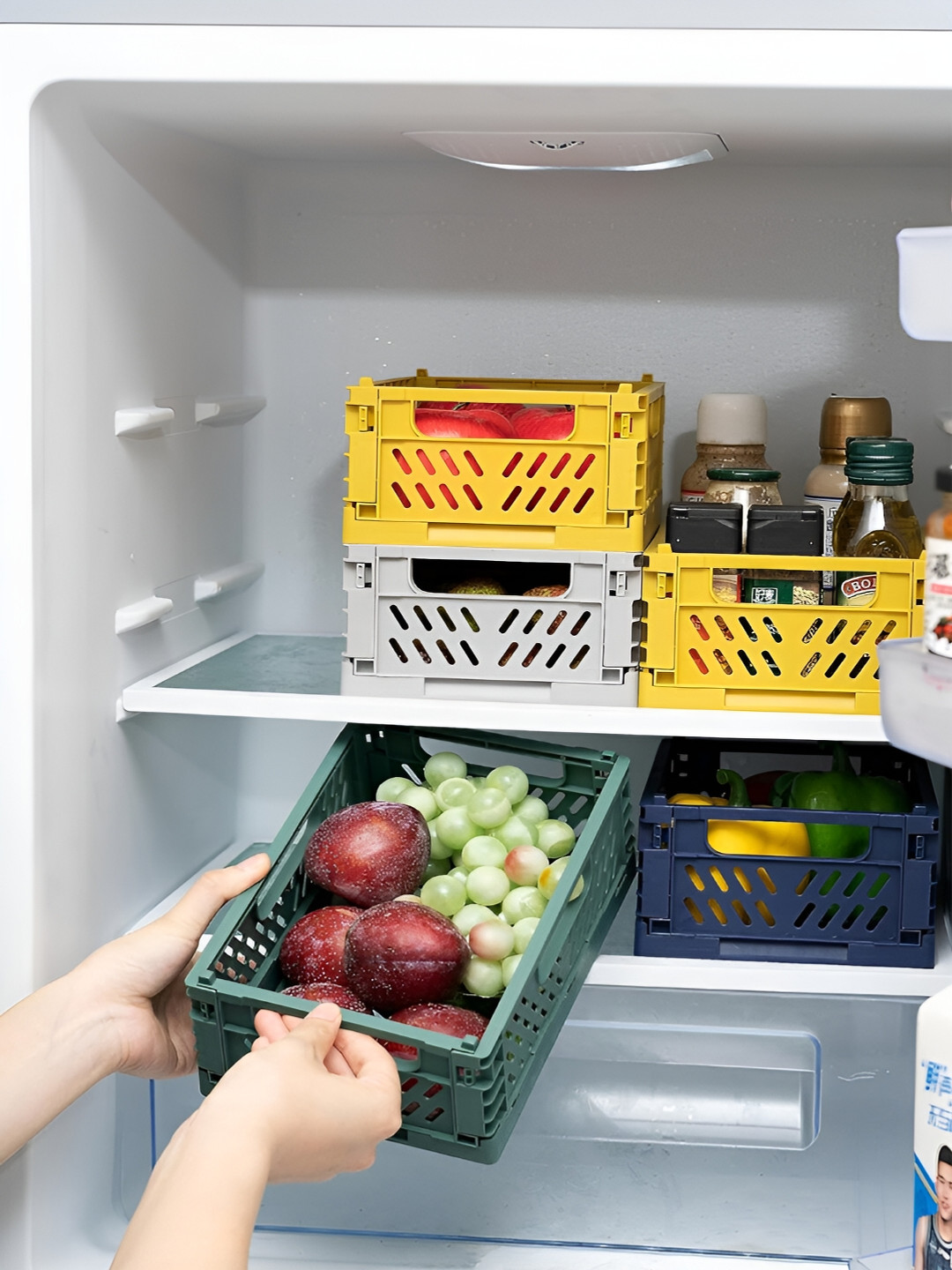 Kuber Industries Grey Water Resistant Refrigerator Storage Organisers