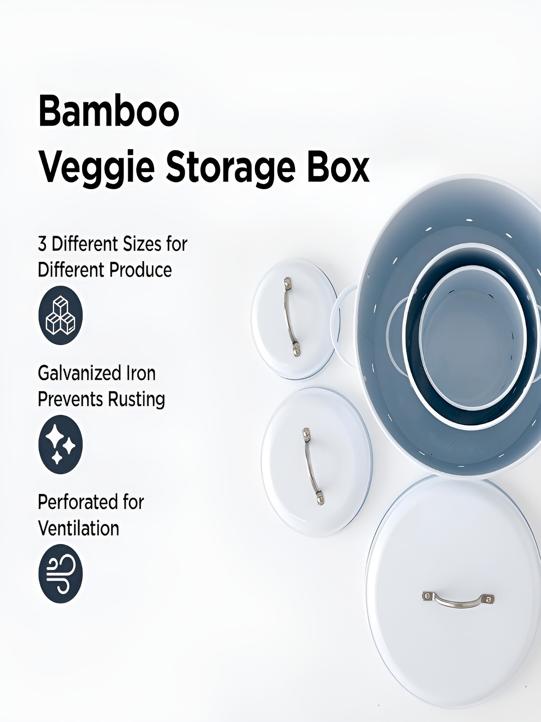 Kuber Industries Blue 3 Pieces Water Resistant  Kitchen Storage Organisers