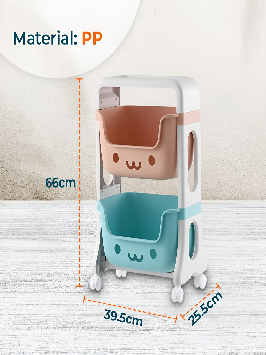 Kuber Industries Green Smiley Design Water Resistant 2 Layers Toy Storage Organizer