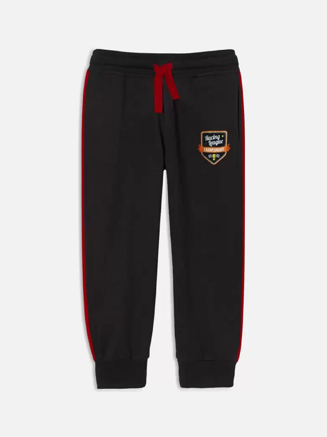 BAESD Kids Mid-Rise Pure Cotton Joggers With Side Taping Detail