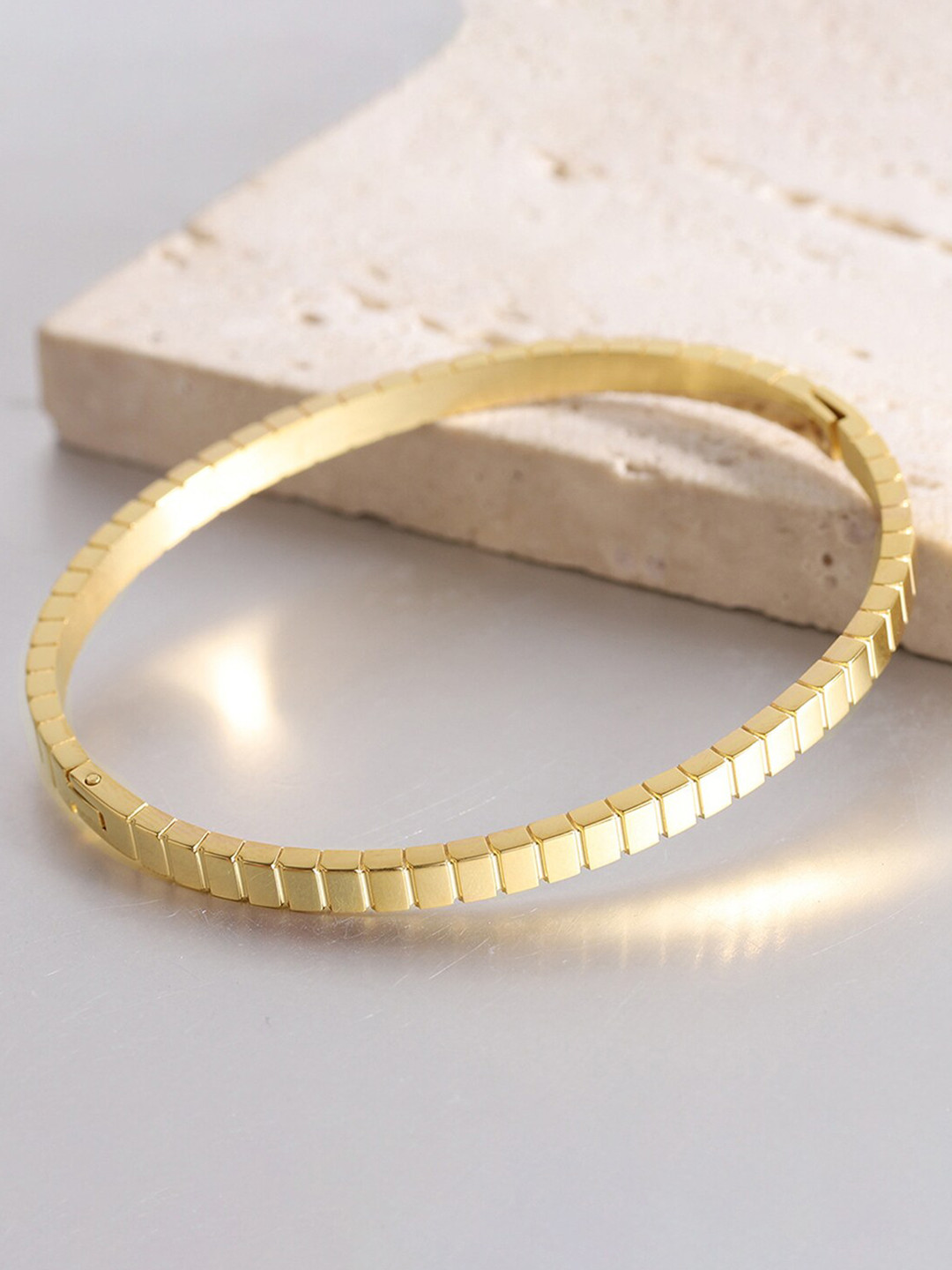 Peora Gold-Plated Kada Bracelet