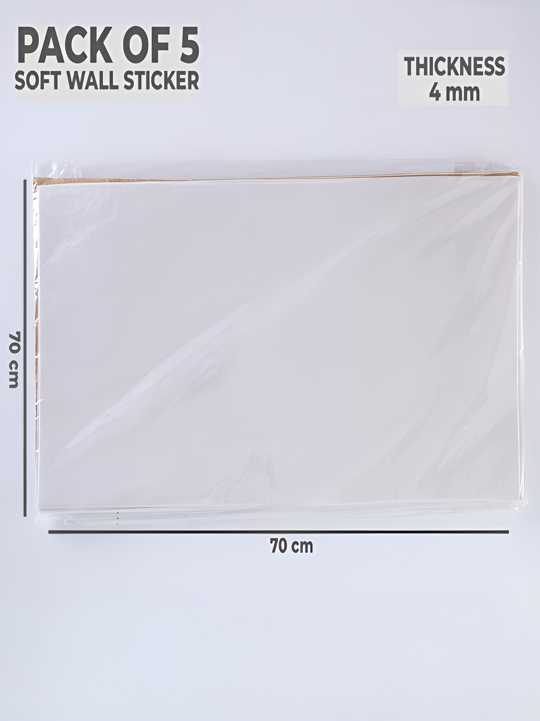 Kuber Industries White 5 Pieces Soft Wall Sticker