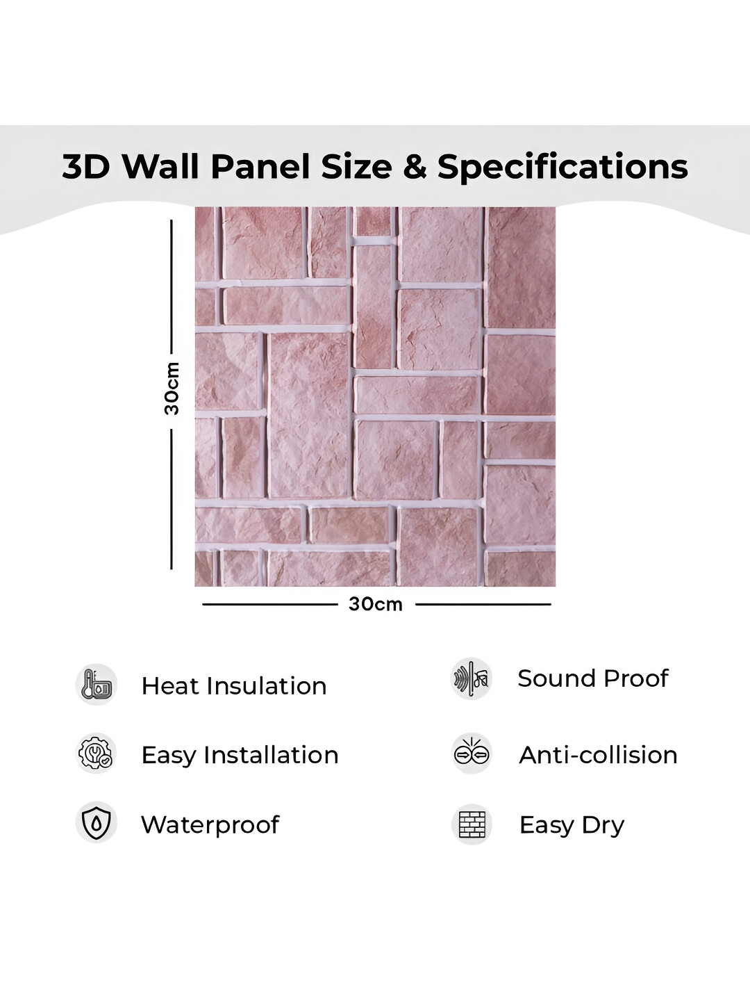 Kuber Industries Rust 2 Pieces 3D Self Adhesive Wallpaper