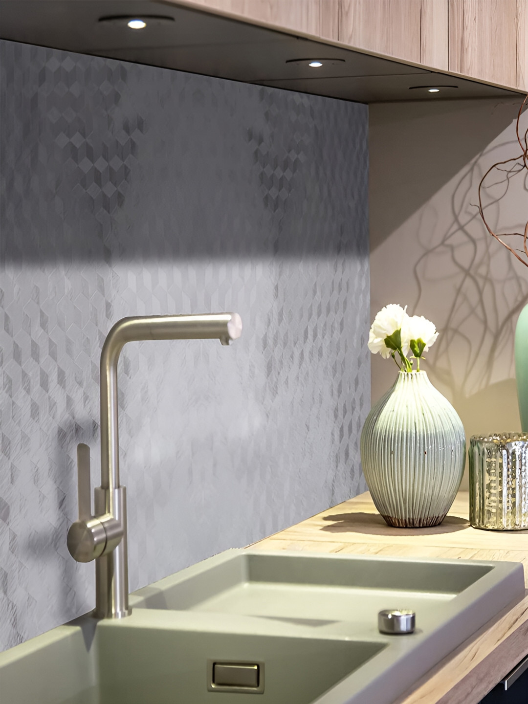 Kuber Industries Silver-Toned PET Wallpaper