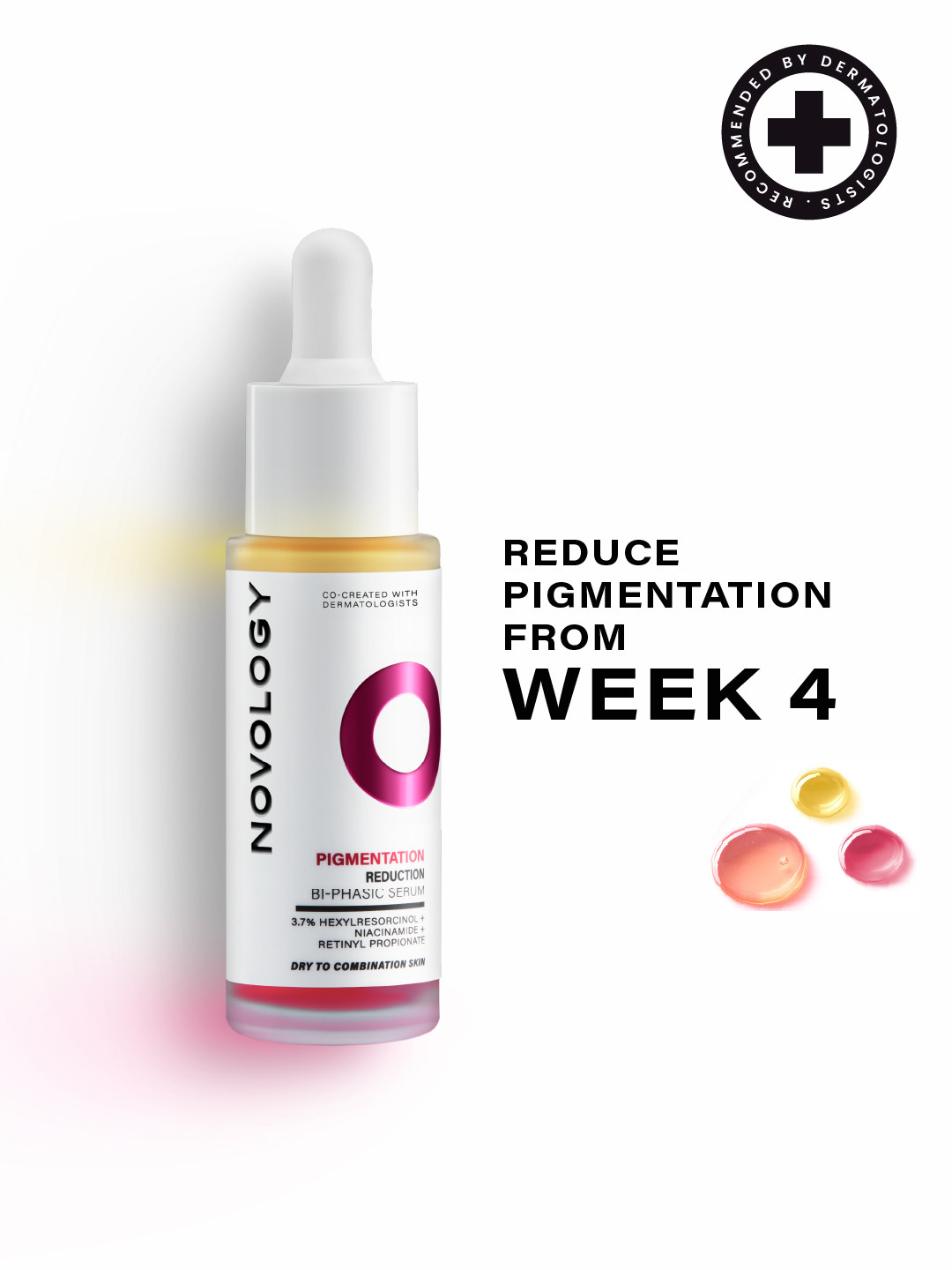 Novology Bi-Phasic Serum for Hyperpigmentation for Dark Spots & Acne Marks - 28ml