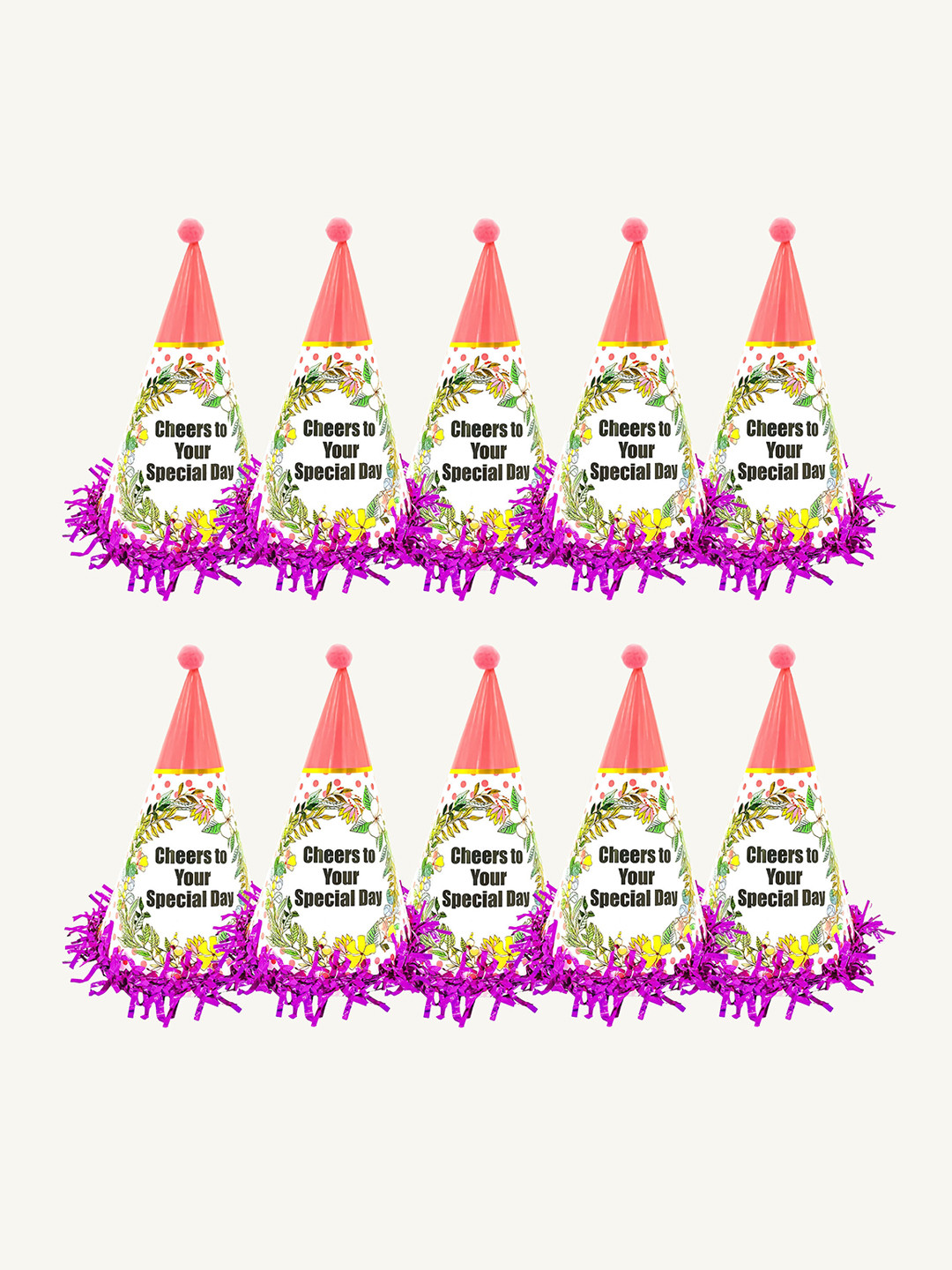 Special You Red 10-Pcs Birthday Caps