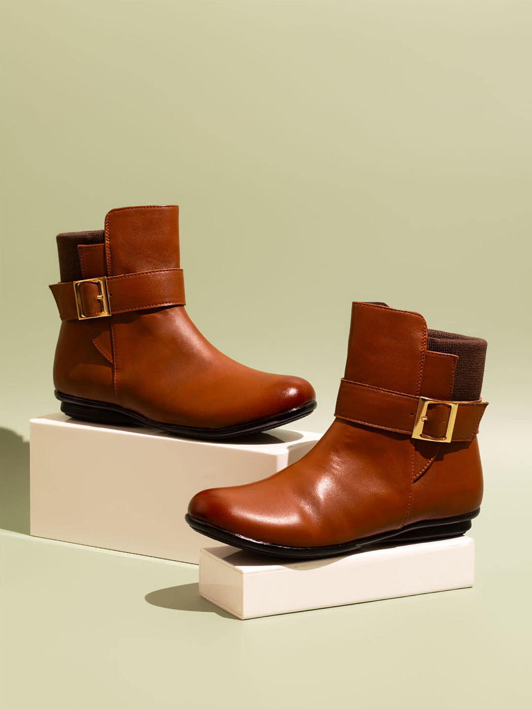 Inc 5 Women High Top Monk Strap Boots