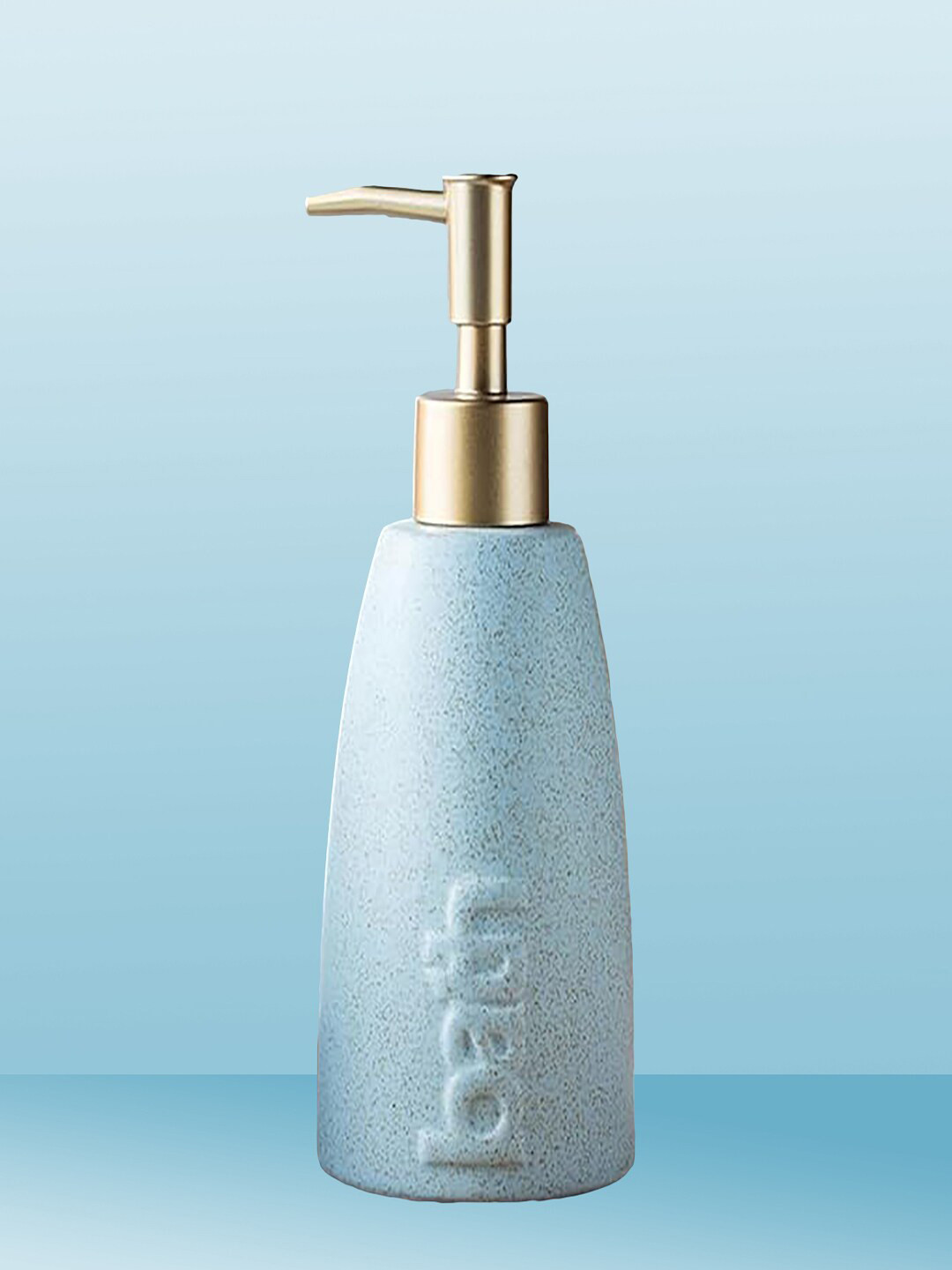 Kuber Industries Blue Matte Finish Ceramic Liquid Soap Dispenser 320 ML