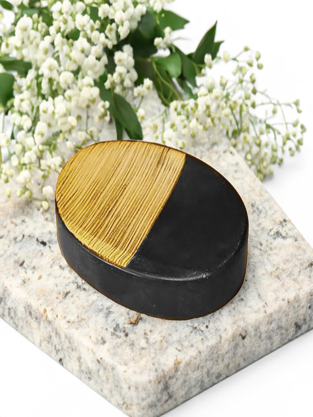 Kuber Industries Brown & Black 3 Pcs Dual-Toned Ceramic Soap Dish