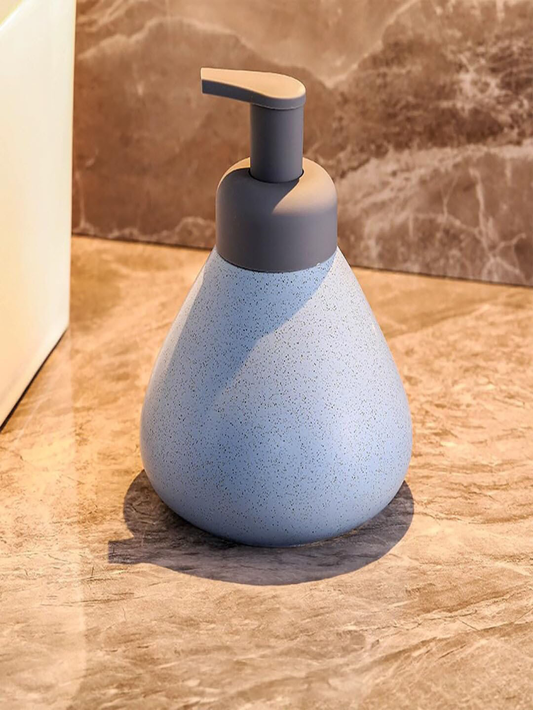 Kuber Industries Black Textured Ceramic Liquid Soap Dispenser 360 ml