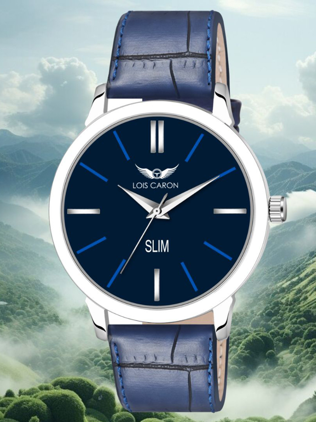 LOIS CARON Men Leather Straps Round Shaped Analogue Watch MLC-4256