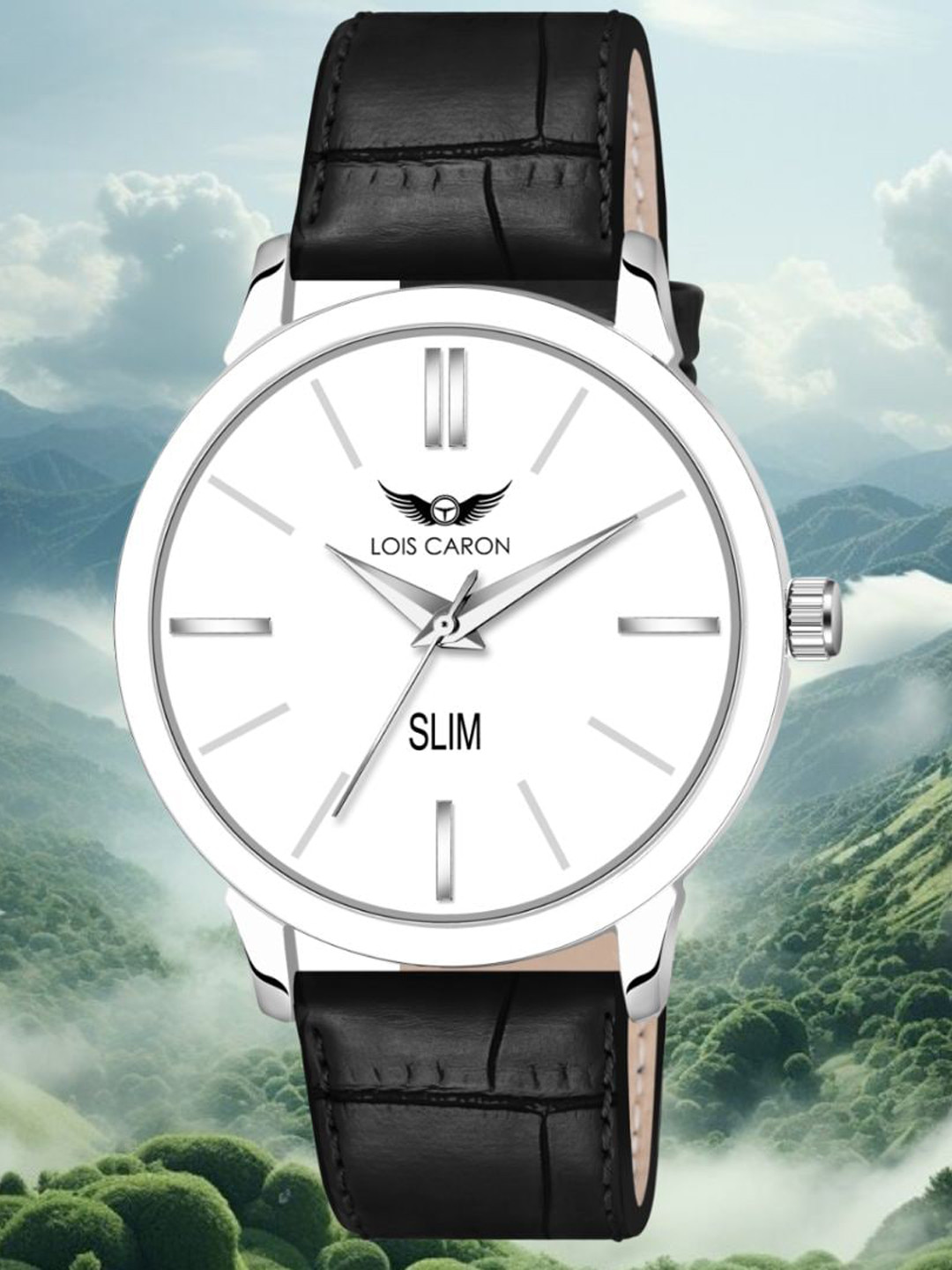 LOIS CARON Men Leather Straps Analogue Watch MLC-4257