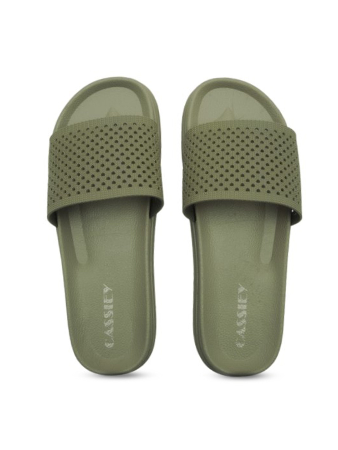 CASSIEY Women Textured Laser Cut Sliders