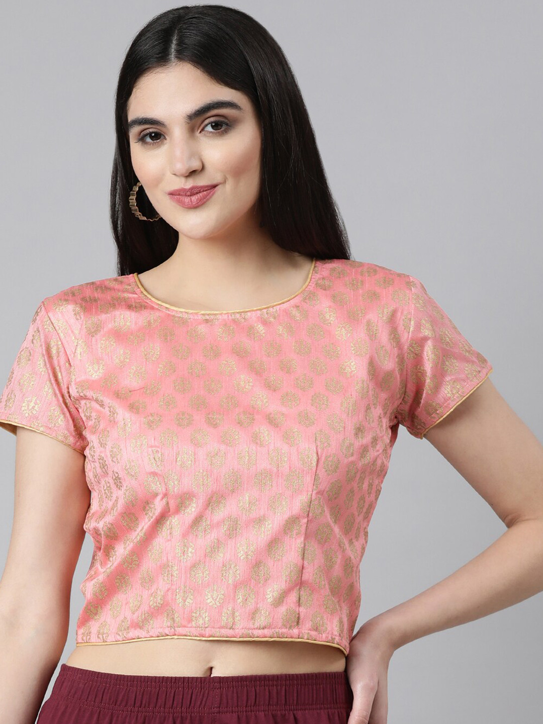 Souchii Ethnic Motifs Woven Design Knot Saree Blouse