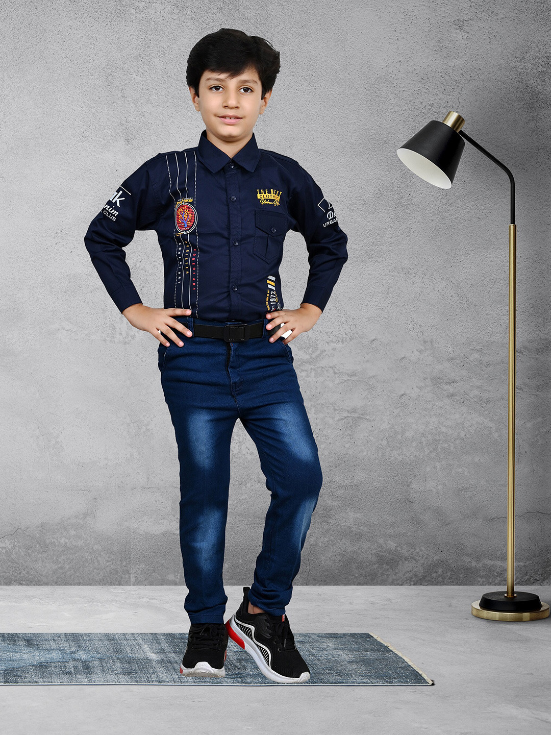 BAESD Boys Printed Long Sleeves Shirt with Jeans
