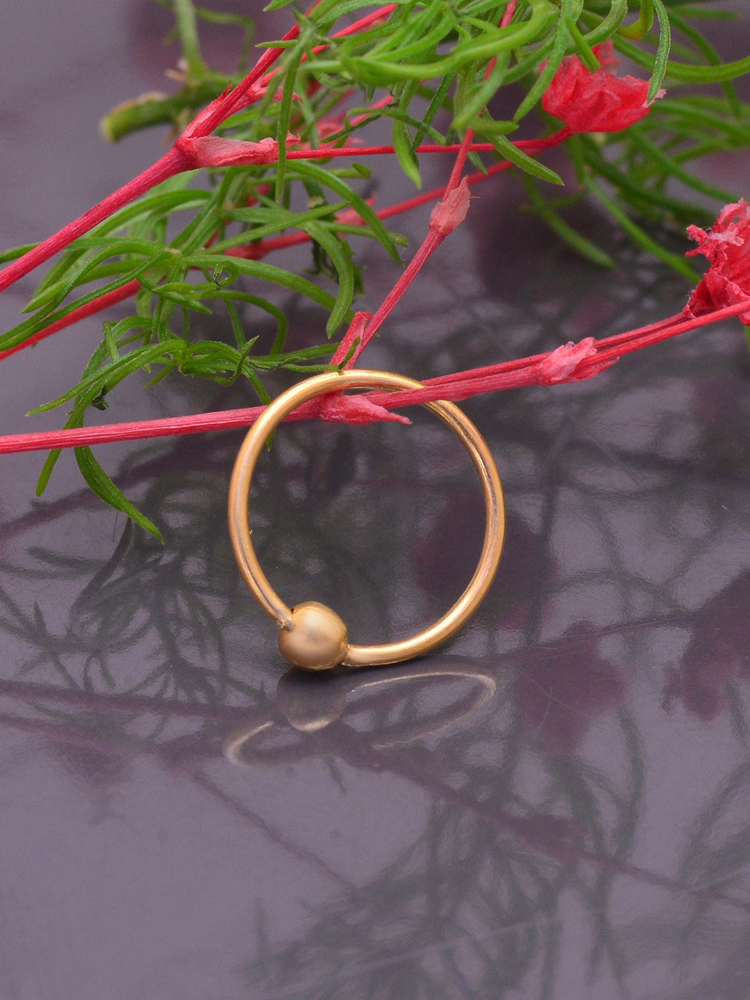 Abhooshan Gold-Plated 92.5 Sterling Silver Ring Nosepin